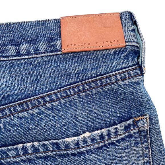 New Citizens Of Humanity Cutoff Hem Green Point Jean Denim Mini Skirt Size 27 - Picture 10 of 13